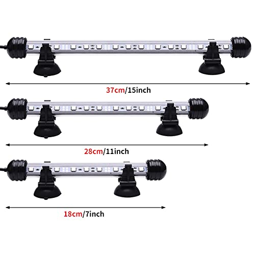 zlw-shop 18-38cm Impermeable LED RGB Acuario Light Bluetooth Control Dimmable Lámparas de Tanque de Peces Dimmables Smart Sumersible Planta Luces Decoración (Length : 28CM, Plug Type : EU Plug)