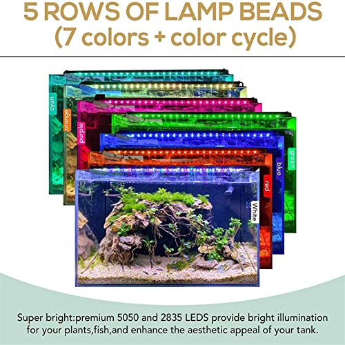 zlw-shop 60/75 / 90cm WRGB LED Luz de Acuario con Temporizador Impermeable Tanque de Peces luz Lámpara bajo el Agua Aquariums Decor Lighting Luces plantadas (Size : 90CM)