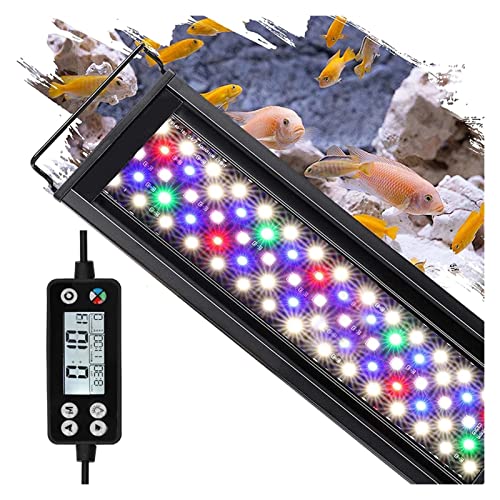 zlw-shop 60/75 / 90cm WRGB LED Luz de Acuario con Temporizador Impermeable Tanque de Peces luz Lámpara bajo el Agua Aquariums Decor Lighting Luces plantadas (Size : 90CM)