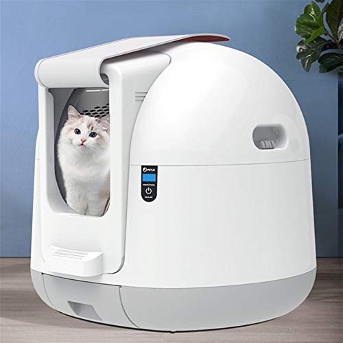 zlw-shop Arenero Gatos Caja de Arena de Gato automática Totalmente Cerrada Aseo Grande Gato Inteligente silencioso Mascota Gato Gato WC Producto Mascota Caja de Arena