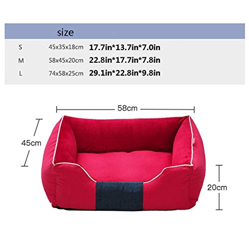 zlw-shop Cama para Mascotas Caseta de Perro Gato Cub Grande y Perro pequeño colchón del Perro de Peluche Cuatro Estaciones Felpa extraíble y Lavable Canasta para Mascotas (Size : S)