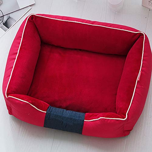 zlw-shop Cama para Mascotas Caseta de Perro Gato Cub Grande y Perro pequeño colchón del Perro de Peluche Cuatro Estaciones Felpa extraíble y Lavable Canasta para Mascotas (Size : S)