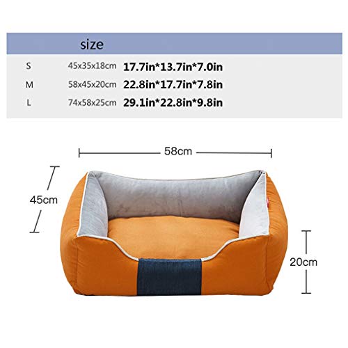 zlw-shop Cama para Mascotas Caseta de Perro Gato Cub Grande y Perro pequeño colchón del Perro de Peluche Cuatro Estaciones Felpa extraíble y Lavable Canasta para Mascotas (Size : S)