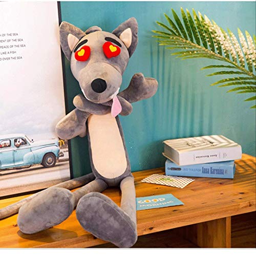 ZMDZA Peluche de Lobo Relleno de Árbol, Animal de Gran tamaño, Juguetes de Peluche de Lobo, Cojín, Grandes Muñecas de Lobo Gris, Almohadas for Dormir (Size : 120cm)