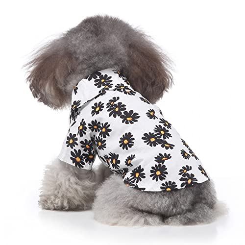 ZNZT Ropa para Perros Camisas Hawaianas para Perros, Estampado De Margaritas, Disfraz De Perro, Ropa De Playa para Mascotas para Perros Pequeños Y Medianos, Ropa para Perros con Estampado Schnauzer