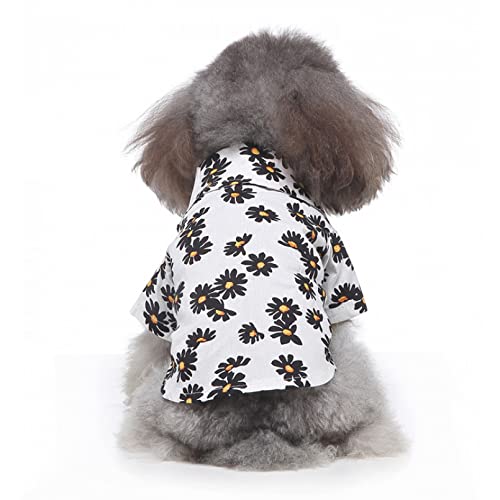 ZNZT Ropa para Perros Camisas Hawaianas para Perros, Estampado De Margaritas, Disfraz De Perro, Ropa De Playa para Mascotas para Perros Pequeños Y Medianos, Ropa para Perros con Estampado Schnauzer