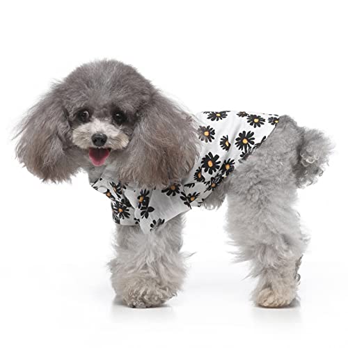 ZNZT Ropa para Perros Camisas Hawaianas para Perros, Estampado De Margaritas, Disfraz De Perro, Ropa De Playa para Mascotas para Perros Pequeños Y Medianos, Ropa para Perros con Estampado Schnauzer