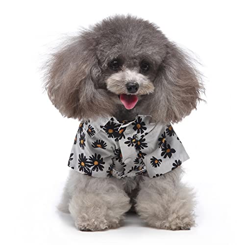 ZNZT Ropa para Perros Camisas Hawaianas para Perros, Estampado De Margaritas, Disfraz De Perro, Ropa De Playa para Mascotas para Perros Pequeños Y Medianos, Ropa para Perros con Estampado Schnauzer