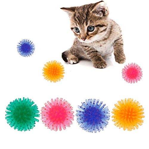 Zonster 5pcs Suave Durable del Ejercicio Los Juguetes del Gato Flotable Erizo De La Bola Juguetes para Mascotas Bola del Juguete Interactivo Gato del Animal DoméStico, Color Al Azar