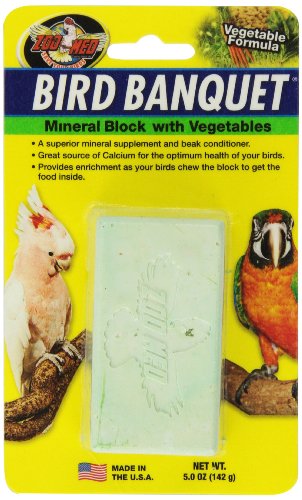 Zoo Med Bird Banquet - Bloque de alimento para pájaros, Mezcla de Verduras, tamaño Grande, 1 x 142 g