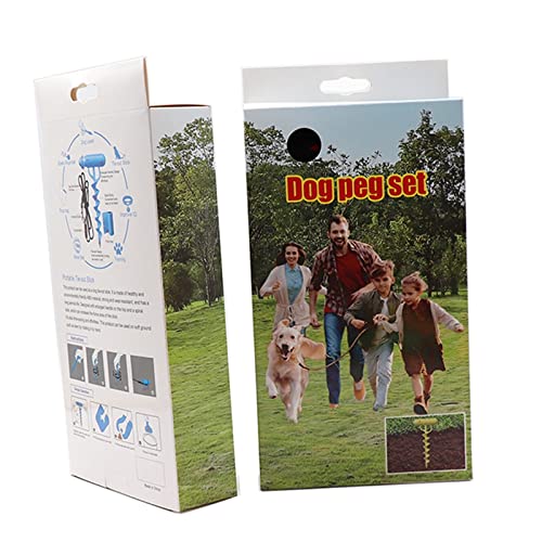 ZOYLINK Estaca de plástico para mascotas al aire libre de entrenamiento interactivo fijo potable perro estaca con correa y bolsa de caca atar espiral