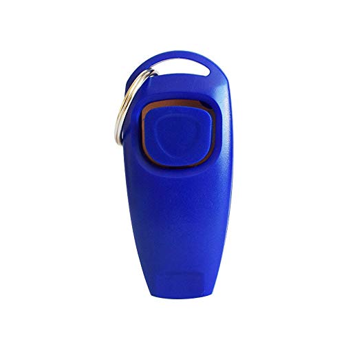 ZSRXL 2 en 1 con clicker del animal doméstico del entrenamiento del perro silbato respuesta Suministros Guía del animal doméstico Tarjeta de Entrenador de asistencia con llavero del perro casero