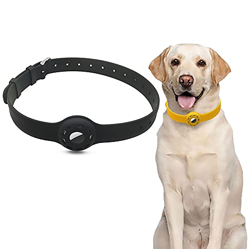 Ztowoto AirTag Pet Collar Funda Protectora de Silicona, Funda Protectora Airtag para Collar de Perro y Gato (Negro)