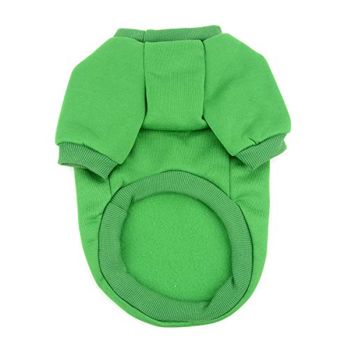 Zunea Abrigo de invierno para perro pequeño de algodón acolchado cálido para cachorro, chaqueta para mascota, jersey para clima frío, estilo deportivo, camiseta para Shih Tzu Chihuahua Yorkie, verde S