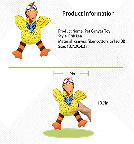 ZXDA Juguetes De Dibujos Animados para Mascotas, Juguetes Masticables De Pollo De Lona, Ventilación Molar, Anti - Mordedura, Rompecabezas Duraderos