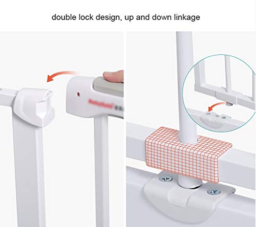 ZZRS Caja Blanca Puerta for Mascotas con la Puerta Adapta a los Espacios 66 84 cm de Metal recorren con Seguridad Puerta de Bloqueo Doble Puerta Batiente (Size : 75-84cm)
