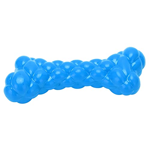 01 02 015 Juguete para Perros Squeak Bone, elástico Bone Dog Squeaky Toys Limpieza de Dientes Material TPR para Razas pequeñas, Medianas y Grandes Azul