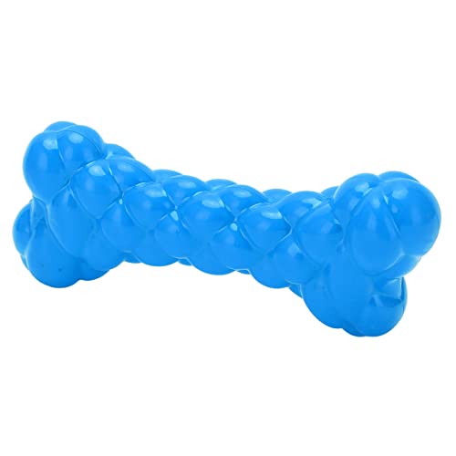 01 02 015 Juguete para Perros Squeak Bone, elástico Bone Dog Squeaky Toys Limpieza de Dientes Material TPR para Razas pequeñas, Medianas y Grandes Azul