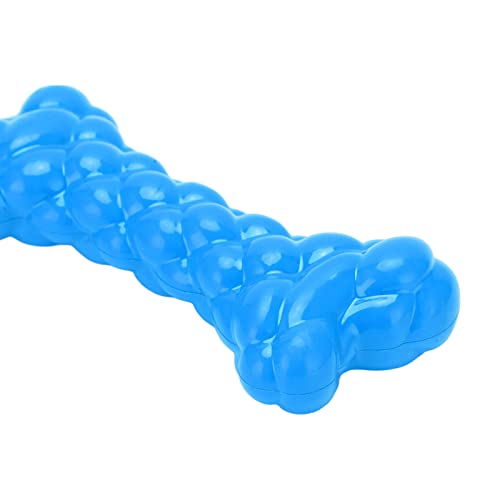 01 02 015 Juguete para Perros Squeak Bone, elástico Bone Dog Squeaky Toys Limpieza de Dientes Material TPR para Razas pequeñas, Medianas y Grandes Azul