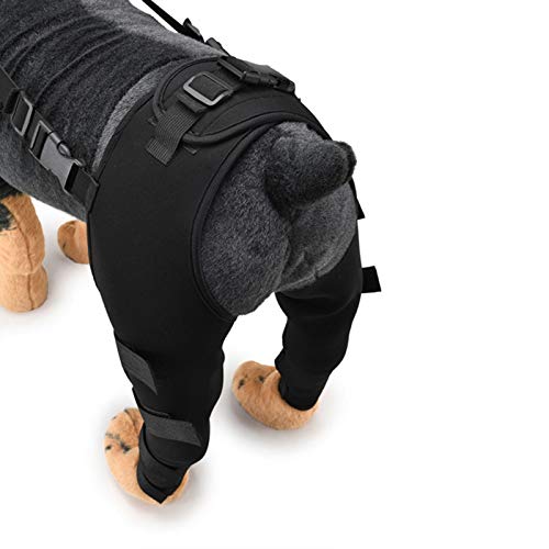 1 Par De Aparatos Ortopédicos para Las Patas Traseras Y Mangas De Soporte para Perros, Aparatos Ortopédicos para Las Patas Traseras para Perros, Ayuda para Caminar Posoperatoria para Perros(L, Black)