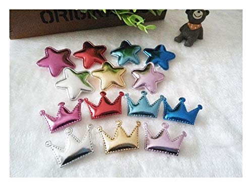 100pcs / lot Pinzas for el cabello for mascotas de cuero de la PU Nuevos diseños Forma linda de la estrella y la corona Accesorios for el cabello del perro Longitud aproximadamente 1.4 pulgadas 7 colo