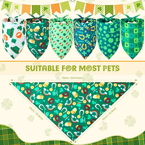 12 Piezas Bandanas de Perros de Día de San Patricio Pañuelo de Mascotas de Pascua Babero Triangular de Trébol Cerveza Arcoíris Bufanda de Gatos de Conejo Huevo Accesorios de Disfraces