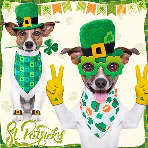 12 Piezas Bandanas de Perros de Día de San Patricio Pañuelo de Mascotas de Pascua Babero Triangular de Trébol Cerveza Arcoíris Bufanda de Gatos de Conejo Huevo Accesorios de Disfraces