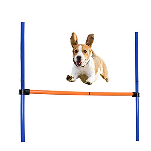 12PCS Juegos de entrenamiento para cachorros de mascotas para ejercicio al aire libre Equipo de agilidad para perros Juego para correr y saltar con obstáculo de agilidad, bastones de slalom y el aro d