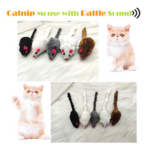 15 Piezas Ratón de Juguete con Hierba gatera, Raton para Gatos para Jugar, Raton Sonajero para Gatos, Ratones Gato para Regalos de Mascotas, Raton Juguete Gato, Catnip Juguetes Peluche Ratones (A)