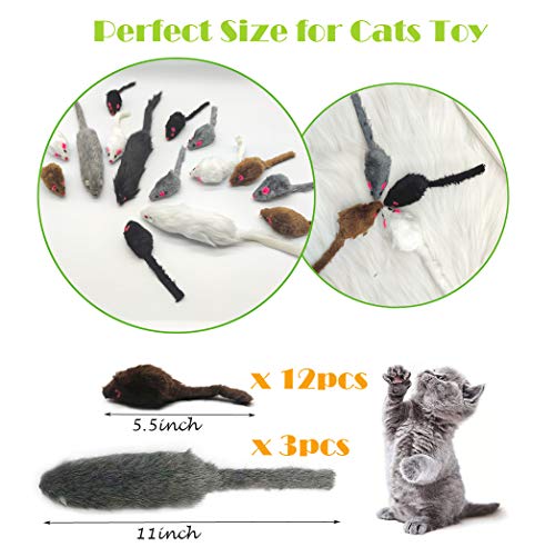 15 Piezas Ratón de Juguete con Hierba gatera, Raton para Gatos para Jugar, Raton Sonajero para Gatos, Ratones Gato para Regalos de Mascotas, Raton Juguete Gato, Catnip Juguetes Peluche Ratones (A)