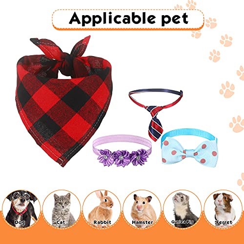 16 Collares de Pajarita de Perro Bandanas Corbatas de Mascota Collar Ajustables de Flor Bufanda Babero Triangular Disfraz de Mascota Ajustable Surtido Accesorio de Aseo para Perro Gato