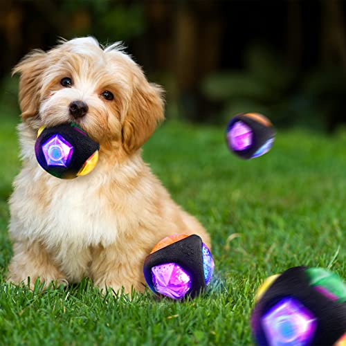 2 Pelotas de Perro Mascota Iluminadas Pelota de Juguete de Flash LED Juguete para Mascotas de TPR Activado de Rebotar Pelota LED Interactiva para Mascotas Que Cambia de Color