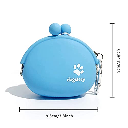 2 Piezas Bolsa de Comida para Perros de Silicona, Bolsas de Golosinas para Perros, Bolsa de Silicona para Perros, Bolsa Premios Perro, Bolsa de Entrenamiento Perros con Clip, Cierre Magnético y Clip