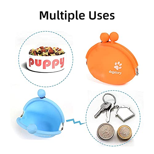 2 Piezas Bolsa de Comida para Perros de Silicona, Bolsas de Golosinas para Perros, Bolsa de Silicona para Perros, Bolsa Premios Perro, Bolsa de Entrenamiento Perros con Clip, Cierre Magnético y Clip