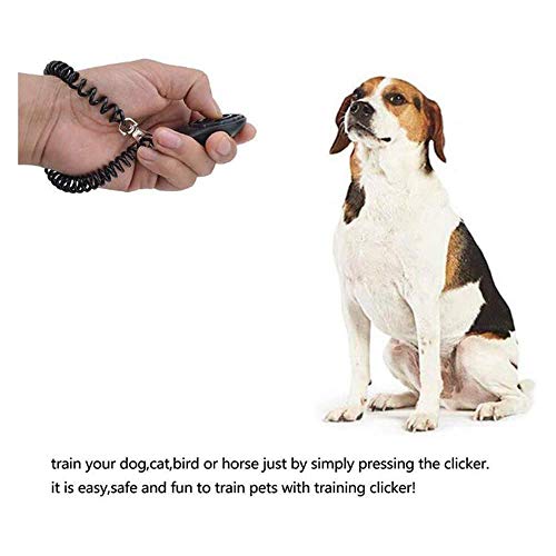 2 piezas Profesiona Silbato para Perros, de Clicker de Perro Silbato, Adiestramiento de Perros con Clicker, para Entrenamiento de Mascotas Profesional, para Perros, Gatos, Pájaros, Caballos (Negro)