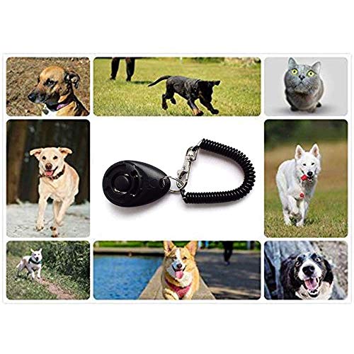 2 piezas Profesiona Silbato para Perros, de Clicker de Perro Silbato, Adiestramiento de Perros con Clicker, para Entrenamiento de Mascotas Profesional, para Perros, Gatos, Pájaros, Caballos (Negro)