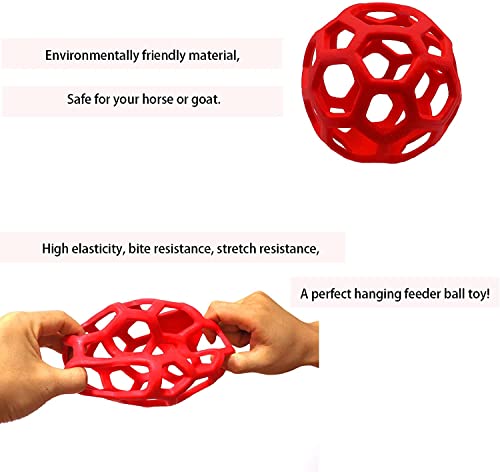 2 unids Caballo de la bola de la bola de la bola del juguete del alimentador de la bola, la bola que cuelga el juguete, la bolsa de alimentación lenta del heno de la colgada, para el caballo Cabra