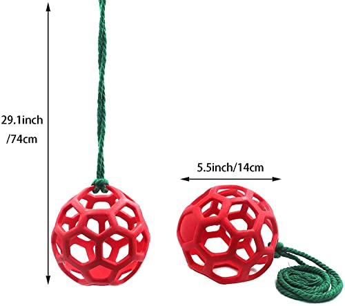 2 unids Caballo de la bola de la bola de la bola del juguete del alimentador de la bola, la bola que cuelga el juguete, la bolsa de alimentación lenta del heno de la colgada, para el caballo Cabra