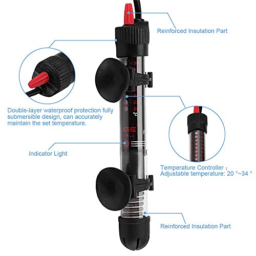 25W/50W/ 100W / 200W / 300W 220V Acuario sumergible Fish Tank calentador de agua automático enchufe de la UE(50W(220V))