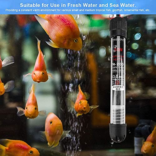 25W/50W/ 100W / 200W / 300W 220V Acuario sumergible Fish Tank calentador de agua automático enchufe de la UE(50W(220V))