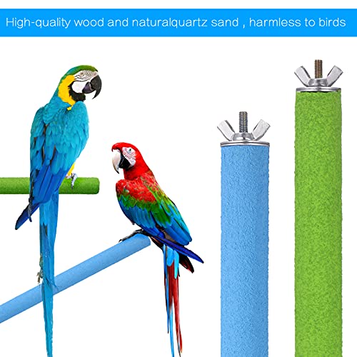 2Piezas Comedero Pajaros Acero Inoxidable con 2 Percha para Pajaros, Juego de Comederos para Pajaros y Perca de Pajaro para Salud de Dieta y de Las Patas de Loro, pájaro Animales pequeños