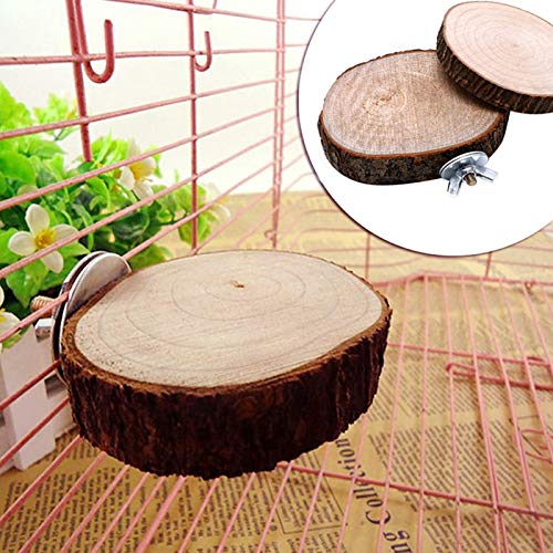 3 piezas Plataforma Juguetes de loro Pájaros Masticar Juguetes Redondo Bird Masticar Juguetes Natural Perch de Plataforma Pájaros Para aves como la cacatúa, borde del asiento de corcho Parrot