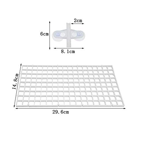 4 Piezas Bandeja Separadora para Acuario,Tablero de Segregación con Abrazaderas para Acuario Bandeja de Separador de Acuario (Blanco)