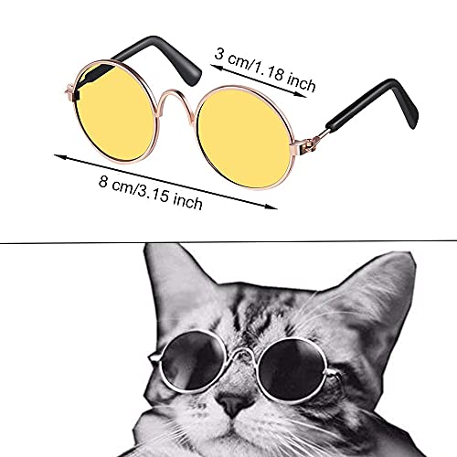 5 Piezas Gafas de Sol para Mascotas, Gafas de Sol para Gatos, Gafas de Sol para Perros, Gafas de Sol para Perros Pequeños, para Gato Pequeño Perro Lindo (5 Colores)