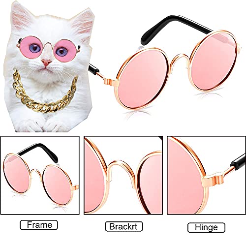 5 Piezas Gafas de Sol para Mascotas, Gafas de Sol para Gatos, Gafas de Sol para Perros, Gafas de Sol para Perros Pequeños, para Gato Pequeño Perro Lindo (5 Colores)