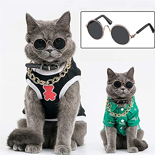 5 Piezas Gafas de Sol para Mascotas, Gafas de Sol para Gatos, Gafas de Sol para Perros, Gafas de Sol para Perros Pequeños, para Gato Pequeño Perro Lindo (5 Colores)