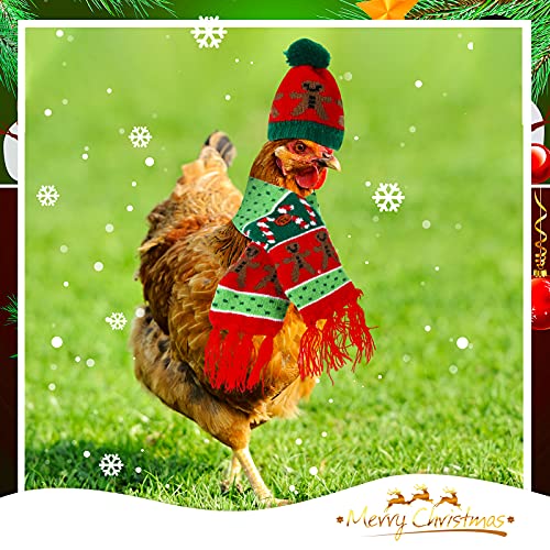 6 Sets Disfraz de Pollo Navideño Juguetes de Camisa Bufanda Sombrero de Gallina de Navidad Juguetes de Navidad de Pollo para Decoración Pollo y Pájaros Grandes