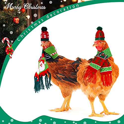 6 Sets Disfraz de Pollo Navideño Juguetes de Camisa Bufanda Sombrero de Gallina de Navidad Juguetes de Navidad de Pollo para Decoración Pollo y Pájaros Grandes