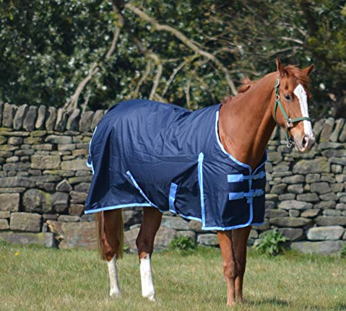 600d Navy - Alfombra impermeable para caballos (200 g, relleno de 200 g)