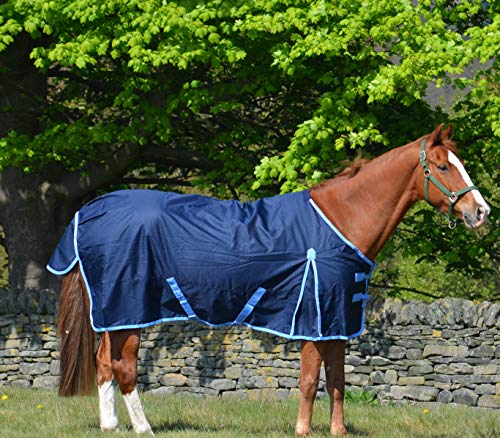 600d Navy - Alfombra impermeable para caballos (200 g, relleno de 200 g)